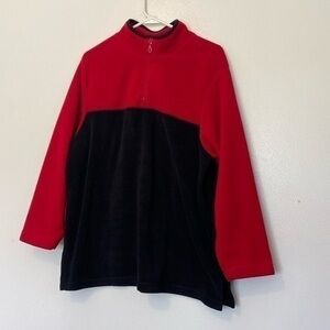 Just My Size red black fleece like mid zip up 14/16